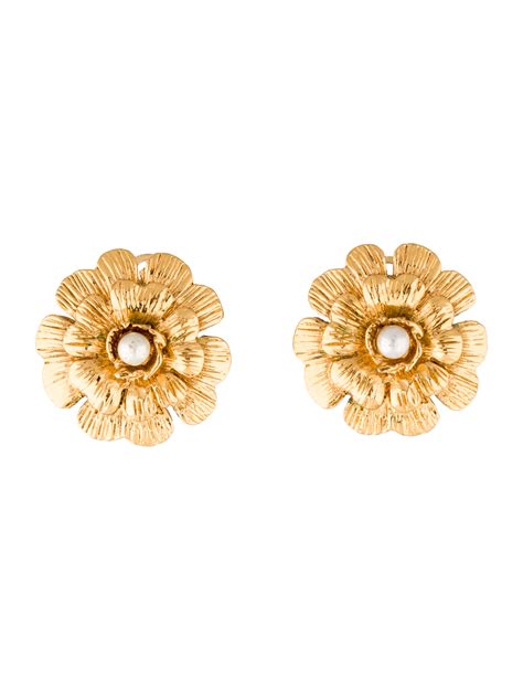 chanel flower earrings price|Chanel camellia flower earrings.